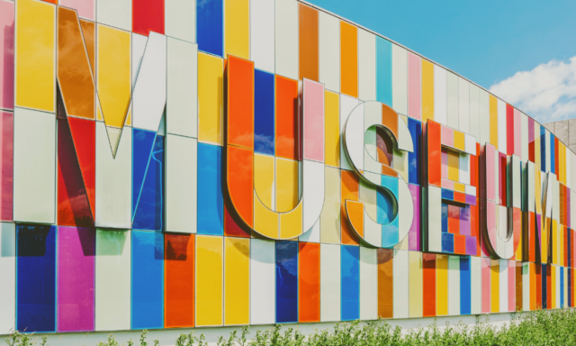 View of a multicolor sign that says "Museum."