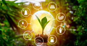 November 7 | Webinar: Interpreting Energy at Museums and Historic Sites a plant surrounded by graphic icons of different energy sources