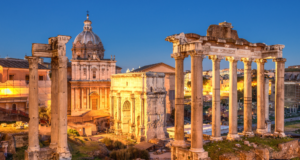 Where To Find Online Discussion Boards for Museum Professionals Roman Forum ruins lit up at night