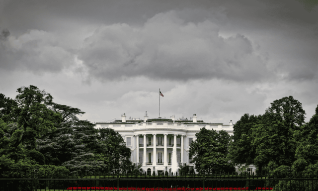 The White House on a cloudy day