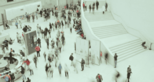 From Museum Visitors to Stakeholders: Rethinking What Your Visitor Engagement Can Be birds-eye view of many visitors in a museum