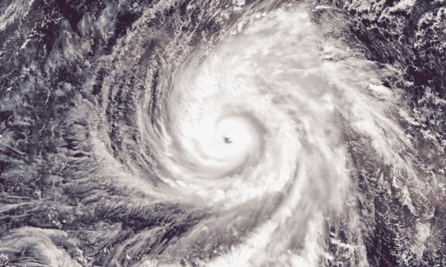 AAM webinar on museum insurance changes due to climate change NASA satellite view of a typhoon