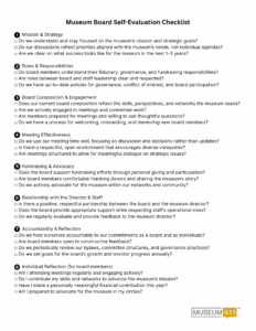 Museum Board Self-Evaluation Checklist