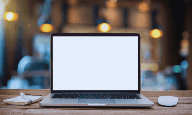 An open laptop on a table