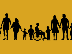 A Modern Guide to Disability Representation in Museums a line of silhouettes of people of different ages and abilities