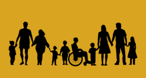 A Modern Guide to Disability Representation in Museums a line of silhouettes of people of different ages and abilities