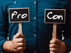 Before You Commit: Questions To Ask Before Partnering With a Sponsor man holding up little pro and con signs.